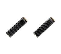 Giwnhvx 2 adaptadores M.2 NVME PCI-E PCIE X4 X8 X16 a 6 puertos 3.0 ASM1166 chasis servidor PC tarjeta de expansión