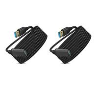 Giwnhvx 2 cables de extensión USB 3.0 tipo A macho a hembra, material trenzado, cable de alta transmisión de datos (0,5 m)