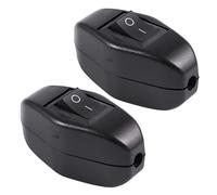 Giwnhvx 2 interruptores de línea de botón de encendido y apagado para dormitorio, color negro, 6 A/250 V CA 10 A/125 V CA