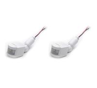 Giwnhvx 2 interruptores de sensor de movimiento de luz LED PIR detector de movimiento automático de encendido y apagado automático al aire libre, CC 12 V blanco