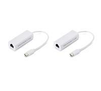 Giwnhvx 2 tarjetas de red USB tipo C a RJ45 de 100 m, sin controlador, adaptador de cable de red, adaptador Ethernet A