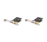 Giwnhvx 2 tarjetas de sonido PCIe PCI-E X1 CMI8738 Chip 32/64 bits, tarjeta de sonido estéreo, 5.1 canales de escritorio integrada para PC