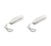Giwnhvx 2 teléfonos de pared con cable, teléfono pequeño de hotel, adecuado para el hogar, baño, escuela, oficina, teléfono fijo de pared, color blanco