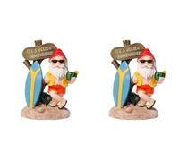 Giwnhvx 2X Figuras de GNOME Divertidas de Resina con Panel de de Tabla de Surf Una Estatua En algún lugar a las 5 Horas para la Decoración del Patio del Jardín en