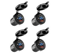 Giwnhvx 4 cargadores de coche USB 3.0 de carga rápida de 18 W, 48 W, tipo C, PD de carga rápida, adaptador de salida para coche, barco, RV, motocicleta