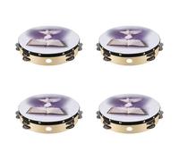 Giwnhvx 4 panderetas de madera de 25,4 cm con forma de bíblica, instrumento de percusión, pandereta doble