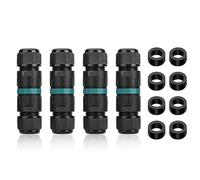 Giwnhvx 4 piezas 2 vías 3 polos caja de conexiones plástico IP68 exterior impermeable cable eléctrico conector Ø5-12mm