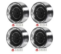 Giwnhvx 4 Unids/Set 1.9 Pulgadas Metal Retro Espejo Cubo de Rueda para SCX10-4 RC Accesorios de Modificación de Coche Universal Negro A