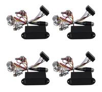 Giwnhvx 4X Banda 2 Guitarra Bajo Activo EQ Ecualizador Preamplificador Circuito Recoleccion Negro