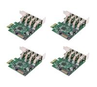 Giwnhvx 4X Hub Pci-e de 4 Puertos de Perfil Bajo A USB 3.0 Adaptador de Tarjeta de Expansión Pci Express Sistemas Operativos Usb1.1/2.0/3.0 de 5 Gbps