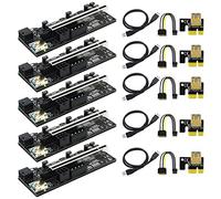 Giwnhvx 5 unidades VER010-X PLUS PCIE 1X a 16X + 6 pines + 4 pines USB 3.0 Cable de extensión gráfica tarjeta para minería Bitcoin