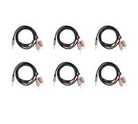 Giwnhvx 6 conectores jack de 3,5 mm a 2 cables de audio AUX divisor de 3,5 mm estéreo macho a macho, 2 cables de altavoz de 1 m