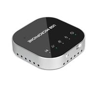 Giwnhvx Altavoz USB de escritorio para conferencias, micrófono BT de condensador omnidireccional de 360° con altavoz