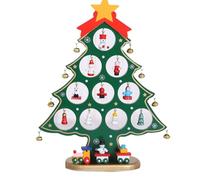 Giwnhvx - Árbol de Navidad de madera para hacer yo misma, regalo de vacaciones, mini árbol de Navidad, decoración de plato, 10 agujeros, verde