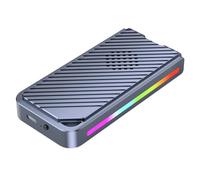 Giwnhvx Caja de disco duro móvil RGB M.2, protocolo NVME, SSD, caja externa de 40 Gbps, caja de disco duro de estado sólido 2464 con chip