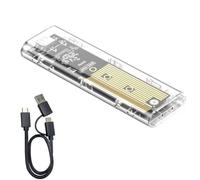 Giwnhvx Caja para disco duro móvil SSD para portátil transparente M.2 SSD Box para disco duro NVME PCIe M2 para SSD transparente de 10 Gbps