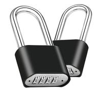 Giwnhvx Candado de combinación de 2 piezas, candado combinado de 4 dígitos para cargas pesadas, candado de combinación, cerraduras para puertas impermeables para exteriores para valla