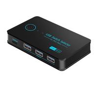 Giwnhvx Conmutador KVM USB3.0 con opción rápida para PC, teclado, ratón, impresora, 2 PC, compartir 4 dispositivos, controlador compartido de 5 Gbps
