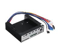 Giwnhvx Hub de expansión de panel frontal de 5.25 pulgadas con 3 puertos USB 3.0, 2 puertos USB 2.0, lector de tarjetas 5 en 1, panel de respaldo de una tecla