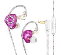 Giwnhvx In Ear Monitor Auriculares Auriculares 11 mm Pet Diafragma Compuesto Auricular Dinámico 3,5 mm Morado con Micrófono
