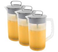 Giwnhvx Jarra mezcladora de 3 piezas para bebidas, jarra de agua, recipiente de zumo de mezcla fácil, cuchillas de plástico en ángulo y pistón mezclador ajustable