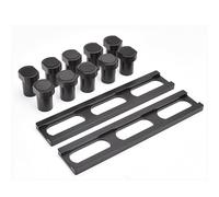 Giwnhvx Juego de bujes de guía de taladro para mesa de carpintería, autocentrado, kit de plantilla de clavija de madera, color negro, fácil de instalar, 20 mm