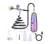 Giwnhvx Kit de aerógrafo para uñas 32 PSI Kit aerógrafo con compresor de aire pistola aerógrafo hilos para maquillaje, pintura, modelo