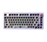 Giwnhvx Kit de teclado mecánico con cable con perilla y junta de luz RGB, aluminio personalizado, intercambio en caliente, portátil, oficina, jugador, teclado con cable E