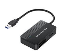 Giwnhvx Lector 4 en 1, lector de tarjetas TF SD MS, adaptador de tarjetas múltiple externo para cámara de computadora, interfaz USB 3.0, fácil de instalar