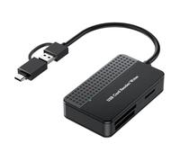 Giwnhvx Lector 4 en 1, lector de tarjetas TF SD MS, adaptador de tarjetas múltiple externo para cámara de computadora, USB 3.0 e interfaz USB C, fácil de usar