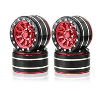 Giwnhvx Llanta de metal de 1.9 pulgadas, diámetro exterior de 55 mm para RC 1/10 12 mm Hex Crawler Car Axial SCX10 90047 CC01 TRX4, accesorios rojos de piezas de 4 piezas