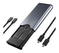 Giwnhvx M.2 NVME - Carcasa SSD de doble protocolo y NVME SSD de 10 Gbps, USB tipo C, caja de disco duro M.2
