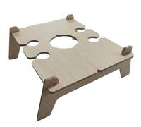Giwnhvx Mesa de picnic plegable de madera con soporte para bebidas, escritorio plegable redondo, portavasos de vino, bandeja de mesa para aperitivos para fiestas