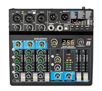 Giwnhvx Mezclador multifunción pequeño de 6 canales para actuaciones escénicas, transmisión en vivo de karaoke, con mezclador Bluetooth USB