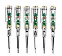 Giwnhvx Paquete de 6 probadores de voltaje, bolígrafo detector de voltaje de CA, probador de circuito de 70-250 V, destornillador eléctrico, detector de voltaje de inducción