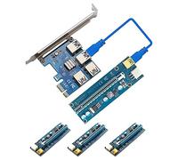 Giwnhvx Pcie - Tarjeta elevadora 1 a 4 con elevador PCIE 16X a 1X Express adaptador Set, USB 3.0 para Litecoin Mining Bitcoin