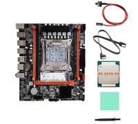 Giwnhvx Placa base de escritorio X99H + CPU E5 2678 V3 + grasa térmica LGA2011-V3 B85 DDR3X4 ECC ranura M.2 NVME PCI-E 3.0 X16 negro X99H placa base de escritorio 1 juego