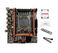 Giwnhvx Placa base X99E + CPU E5 2676 V3 + grasa térmica compatible con 4 DDR4 RECC RAM Gigabit LAN Card PCIEX16 NVMe Desktop Motherboard