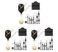 Giwnhvx - Reloj de pulsera de 3 x cuarzo con movimiento de carillón completo para bricolaje, mecanismo de pared, piezas de reparación, con 12 pares de agujas de reloj