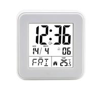 Giwnhvx Reloj Despertador con Calendario Perpetuo, Reloj de Cabecera Activado por Voz con Retroiluminación, Reloj para Personas Mayores con Temperatura