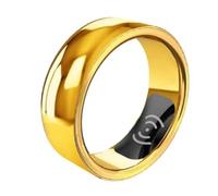 Giwnhvx Smart Ring Monitor de salud para hombres y mujeres, monitor de presión arterial, frecuencia cardíaca, sueño IP68, impermeable, fácil de usar (dorado)