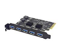 Giwnhvx Tarjeta de expansión PCIE 4X a USB 3.2 de 5 puertos USB3.2 GEN2 10 gbps tarjeta adaptadora de alta velocidad chip AMS3142 solo para PC con ventana