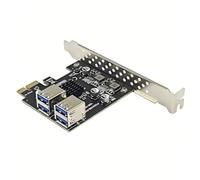 Giwnhvx Tarjeta de expansión PCIE USB 3.2 GEN1 de 4 puertos USB-A 5 Gbps, adaptador de tarjeta de expansión para WIN7/10/11 LINUX