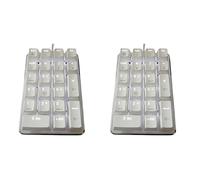 Giwnhvx Teclado numérico mecánico retroiluminado blanco de 2 x 21 teclas con interruptores azul cereza para computadora portátil de escritorio