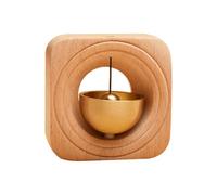 Giwnhvx Timbre de puerta de latón con diseño de dopamina, campana de madera para entrada, regalo de inauguración de casa japonés, colgante cuadrado