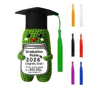 Giwoatln Pepinillo De Ganchillo para Graduación - Recuerdo de Graduado Universitario - Muñecos de Ganchillo Inspiradores,para Hermanos Compañeros de Piso Hogar Apartamento Ceremonia Secundaria