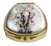 Gixpop Pastillero con diseño de elefante para bebé, portátil, organizador de tableta de viaje, cubierta de cristal, decoración para abanico