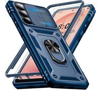 Giyer Funda para Samsung Galaxy S26 Plus Funda con Cristal Templado, Antigolpes Grado Militar 360° Anillo Soporte Armor Bumper Case, Antigolpes para Samsung S26 Plus 5G Cover (Bleu)