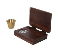 Giyofom Paleta de acuarela con 24 compartimentos, paleta de acuarela de madera de nogal, paleta de acuarela, plegable, caja vacía para paletas