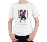Giyu Tomioka Demon Slayer Water Hashira Katana Anime Cosplay Unisex Niños Camiseta, Blanco, 152